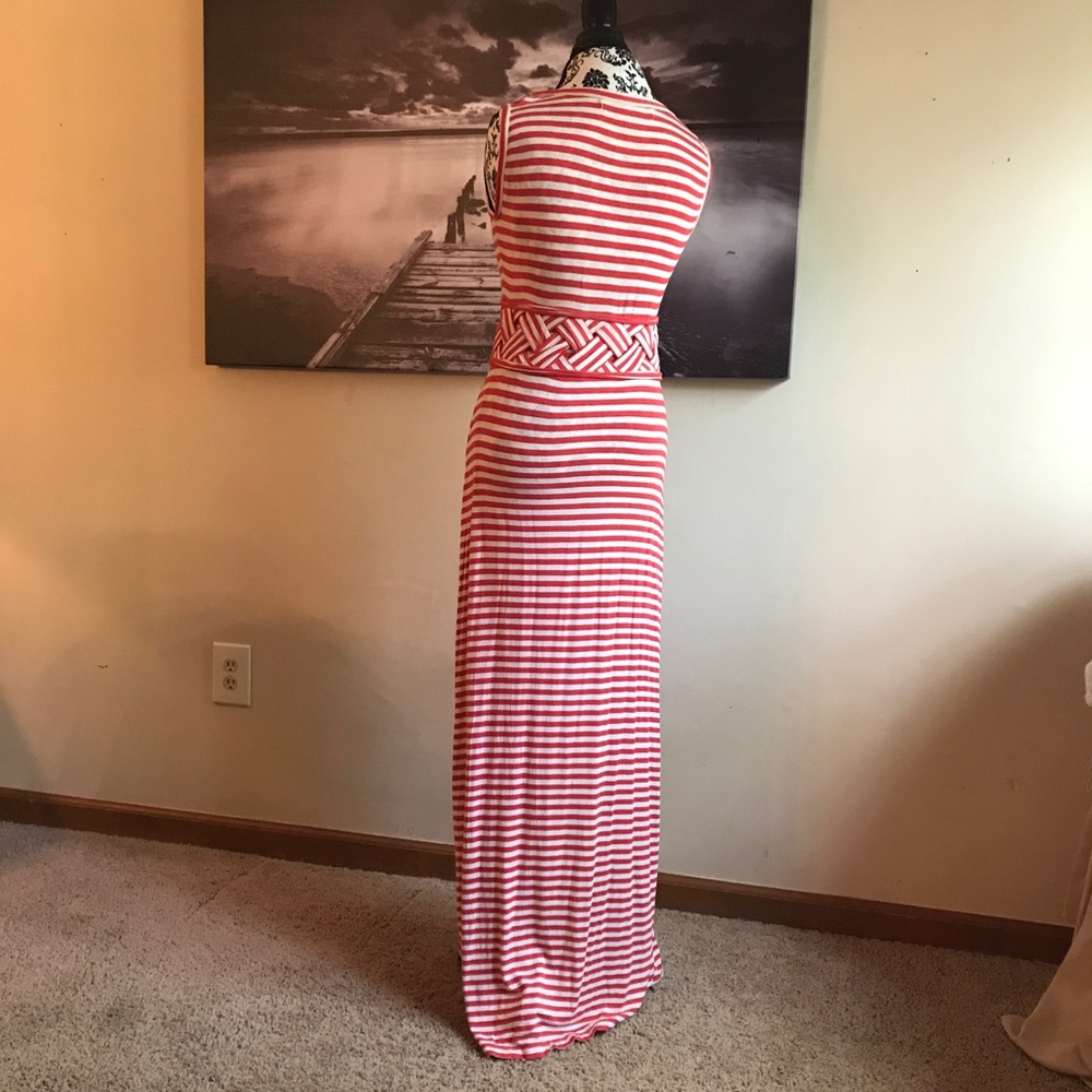MOVING SALE Max Studio coral stripe maxi dress